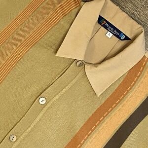 Michael‎ Irwin 88 Vintage Shirt Men's L  Retro Y2K Stripe Streetwear Grandpacore